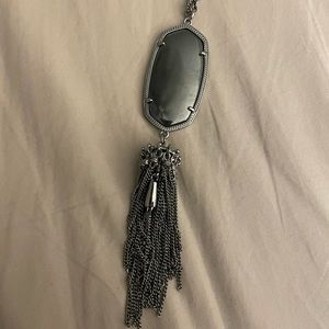 Kendra Scott Rayne Gunmetal Long Pendant Necklace